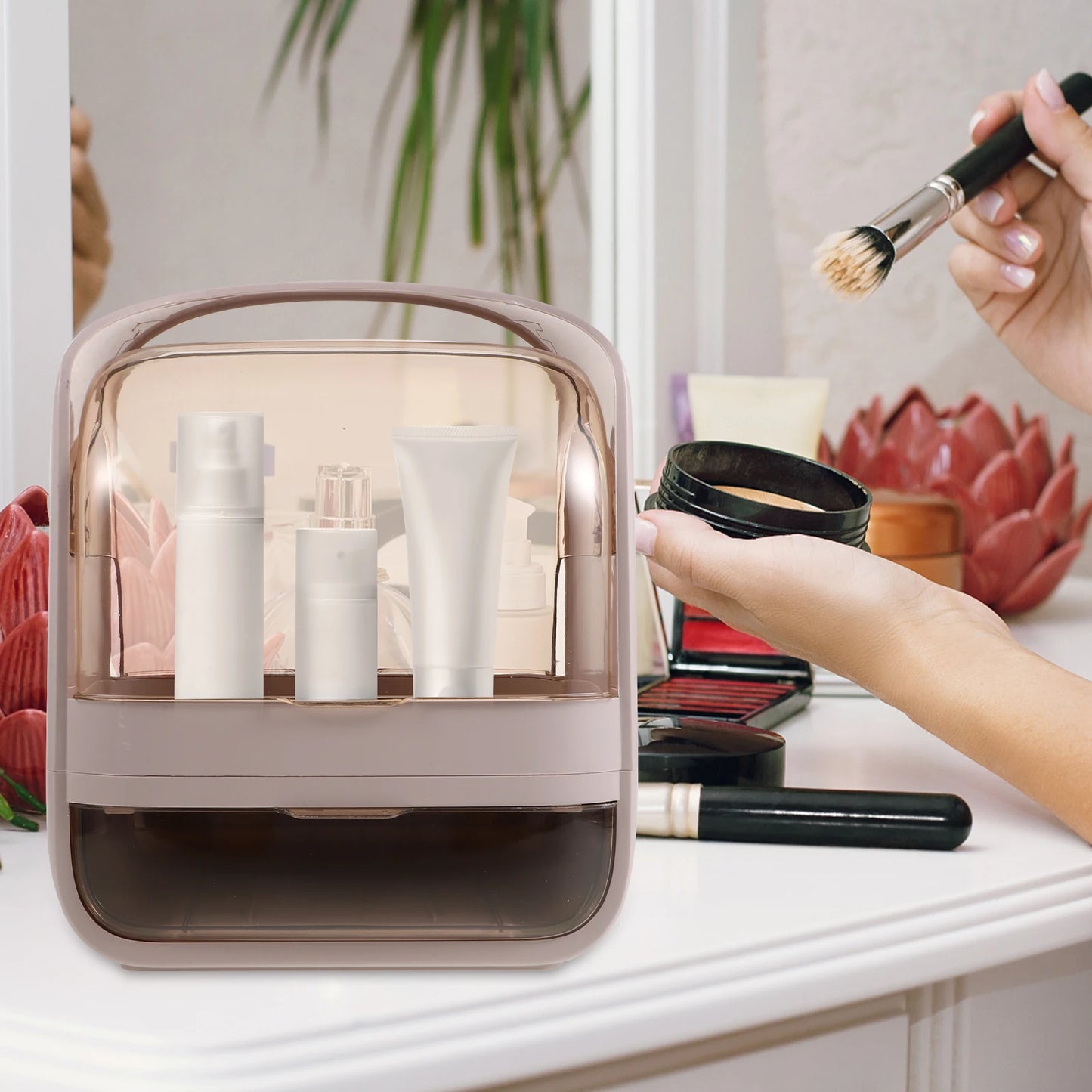 Large Capacity Storage Box Beauty ganizer Skincare Products Makeup Brush Holder Vanity Table Accessories