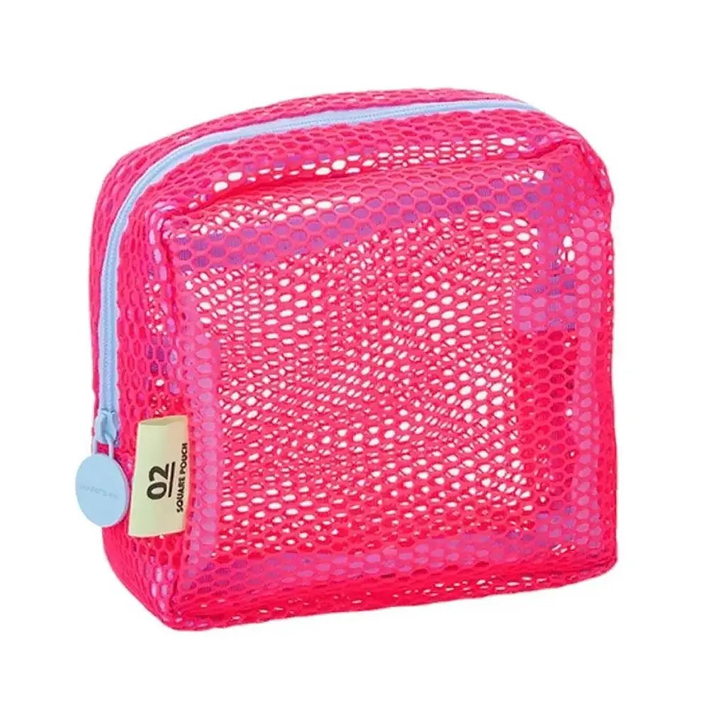 Durable Dopamine Color Storage Bag Candy Color Large Capacity Mesh Cosmetic Bag Toiletry Travel Storage Pouch