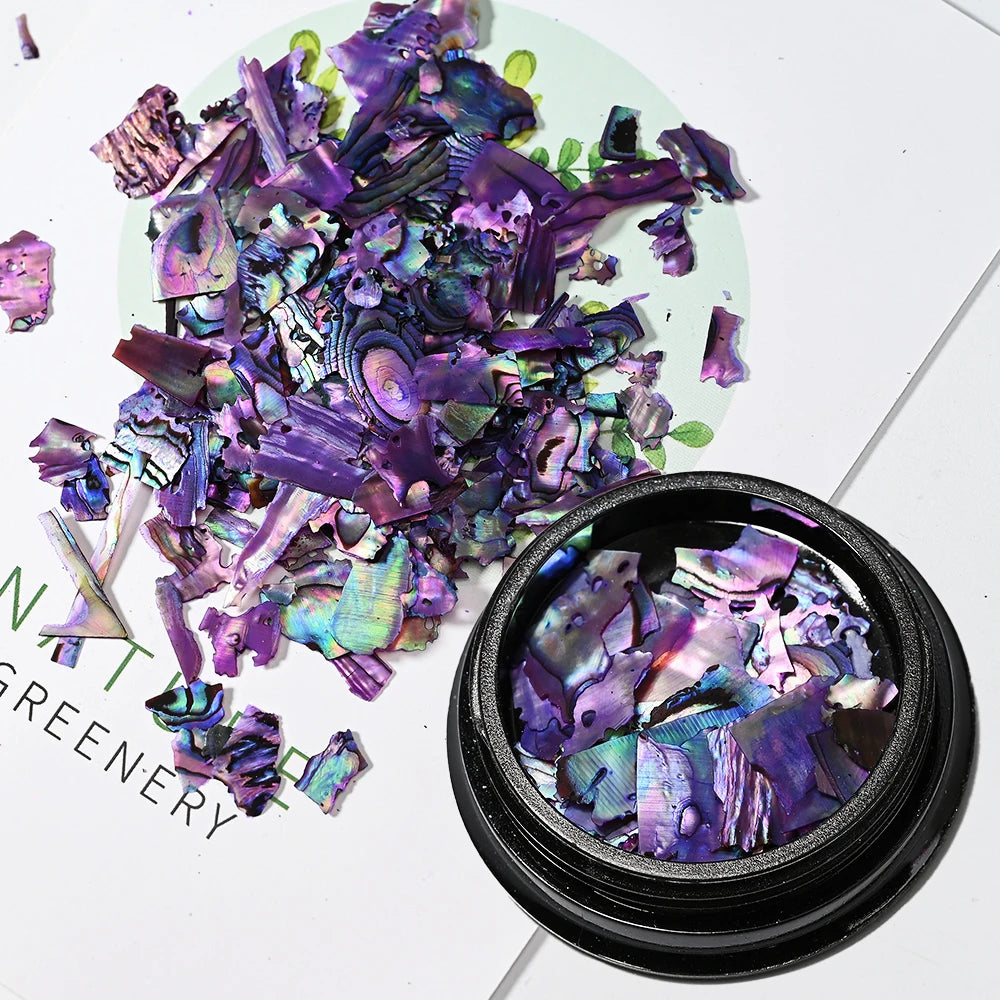 Natural Abalone Shell Slices Nail Art Decorations 3D Irregular Sea Shell Stone Flakes Aurora Charms Fragment Nails Accessories
