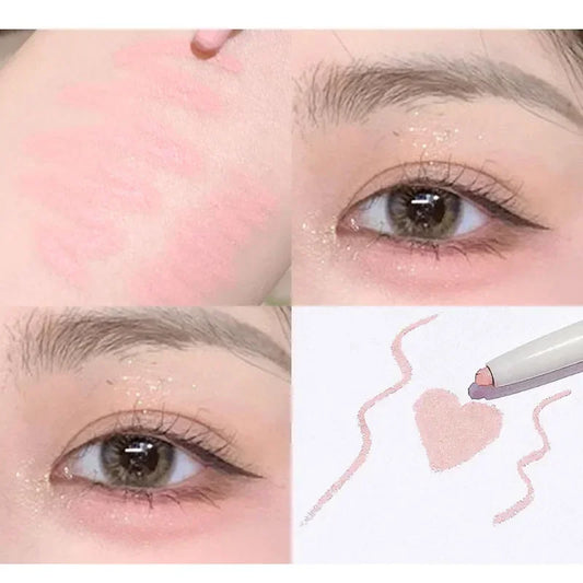6Color Shiny Eyeliner Highlighter Stick Pearl Matte Lying Silkworm Pen Tea Brown Eye Shadow Waterproof Beauty  Makeup Cosmetics