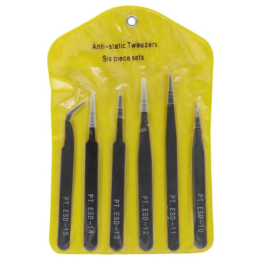 6 Pcs/Set Beauty Products Eyelash Tweezers Extension Products False Eyelashes Auxiliary Makeup Tools Anti-static Stainless Steel