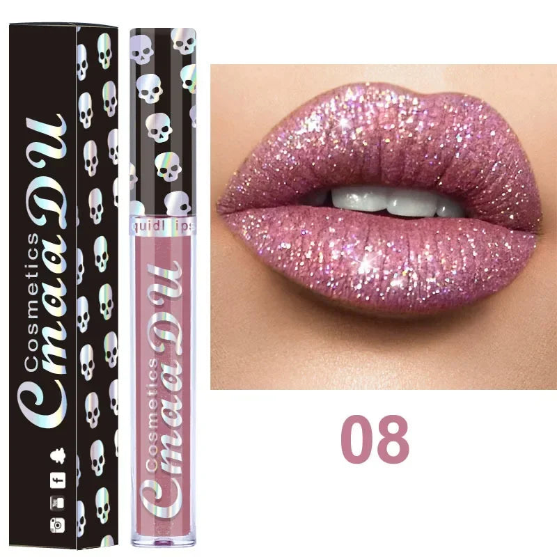 Shiny Glitter Liquid Lipstick Diamond Lip Gloss Waterproof Long Lasting Pearl Lip Glaze Women Beauty Makeup Korean Cosmetics
