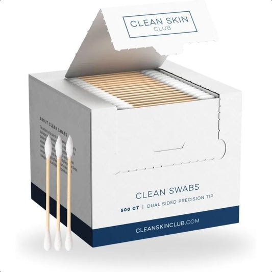 Clean Swabs 500CT One Pointed Tip Biodegradable + Organic Cotton Bamboo Makeup Nail Polish Touchups ChlorineFree Hypoallergenic