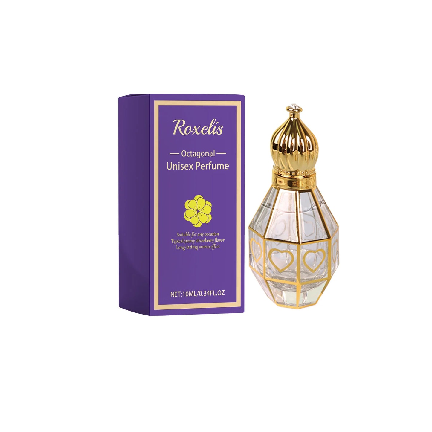 Roxelis 10ml Charming Perfume Octagonal Building Arabic Lasting Fragrance Travel Size Refreshing Body Dating Romatic Perfume