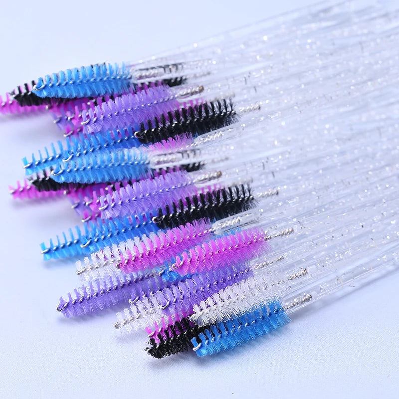 50pcs/set Professional Eyebrow Mascara Wand Applicator Eyelash Brush Wholesale Disposable Lash Wands Eyelash Extension Supplies