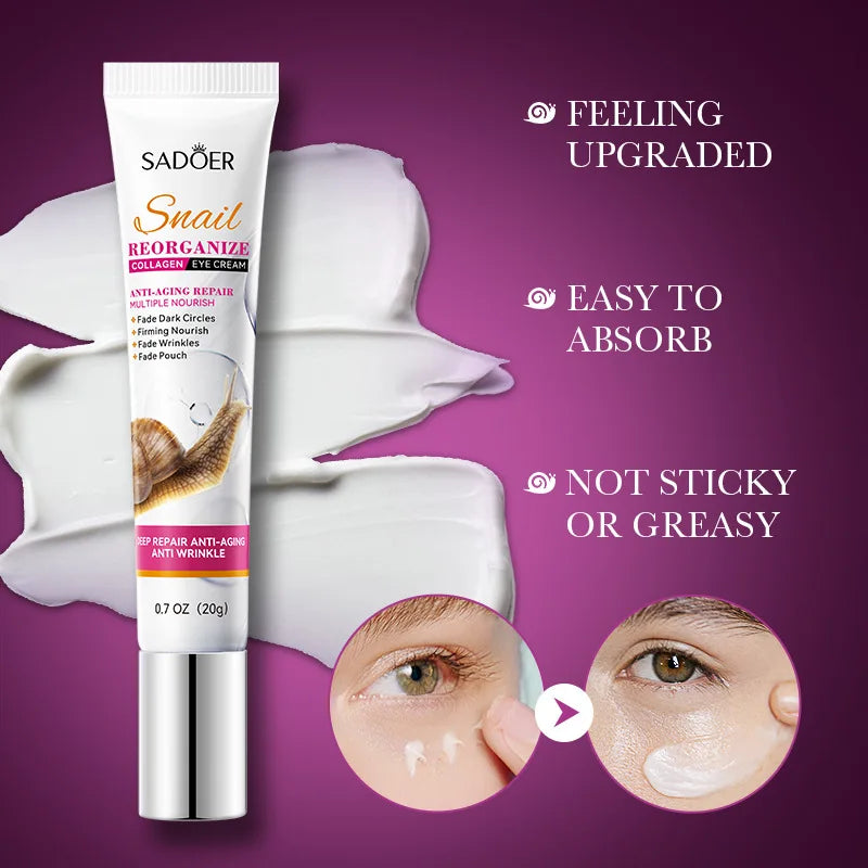 Snail Collagen Eye Cream Anti Dark Circles Remove Eye Bags Moisturizing Firming Nourishing Beauty Eyes Skin Care Products Makeup