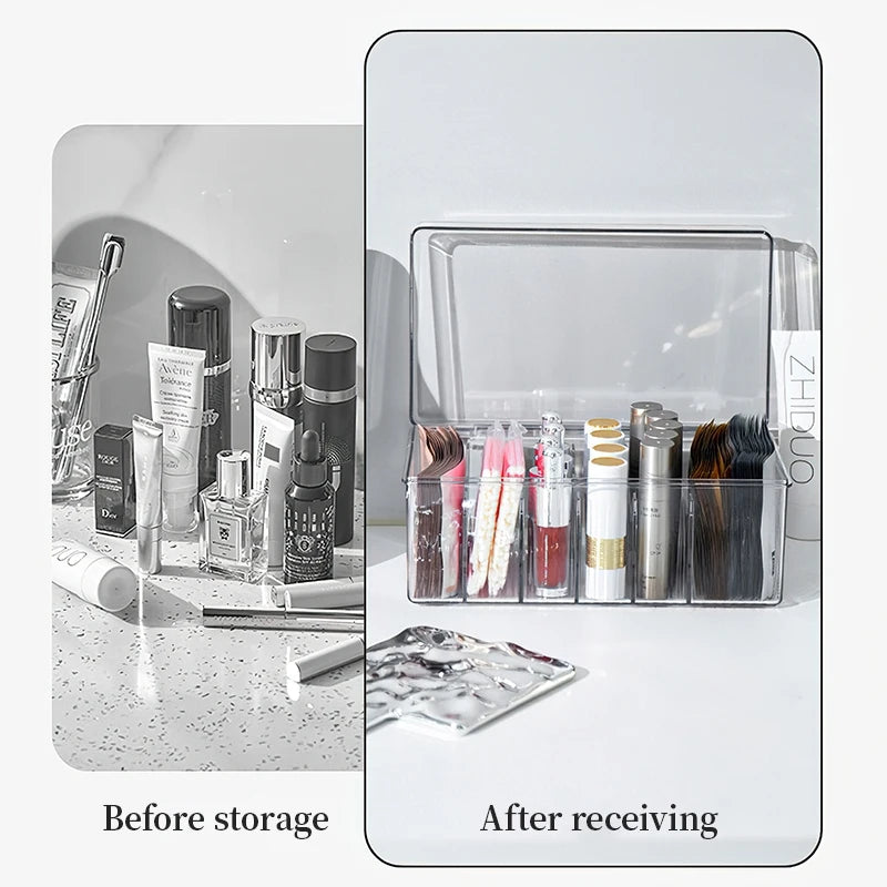Transparent Eyelash Beauty Organizer Display Rack Makeup Cotton Swabs Storage Box for Grafting Lash Eyelash Extension Supplies