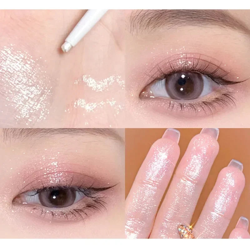 6Color Shiny Eyeliner Highlighter Stick Pearl Matte Lying Silkworm Pen Tea Brown Eye Shadow Waterproof Beauty  Makeup Cosmetics
