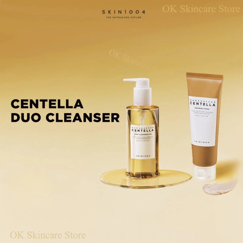 Korean Skincare Sets Centella Ampoule Foam Moisturizing Makeup Remover Cleaning Oil and Facial Cream Beauty Products 3pcs Sets