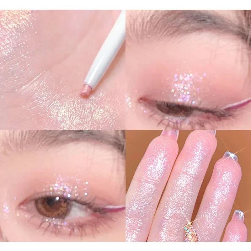 6Color Shiny Eyeliner Highlighter Stick Pearl Matte Lying Silkworm Pen Tea Brown Eye Shadow Waterproof Beauty  Makeup Cosmetics