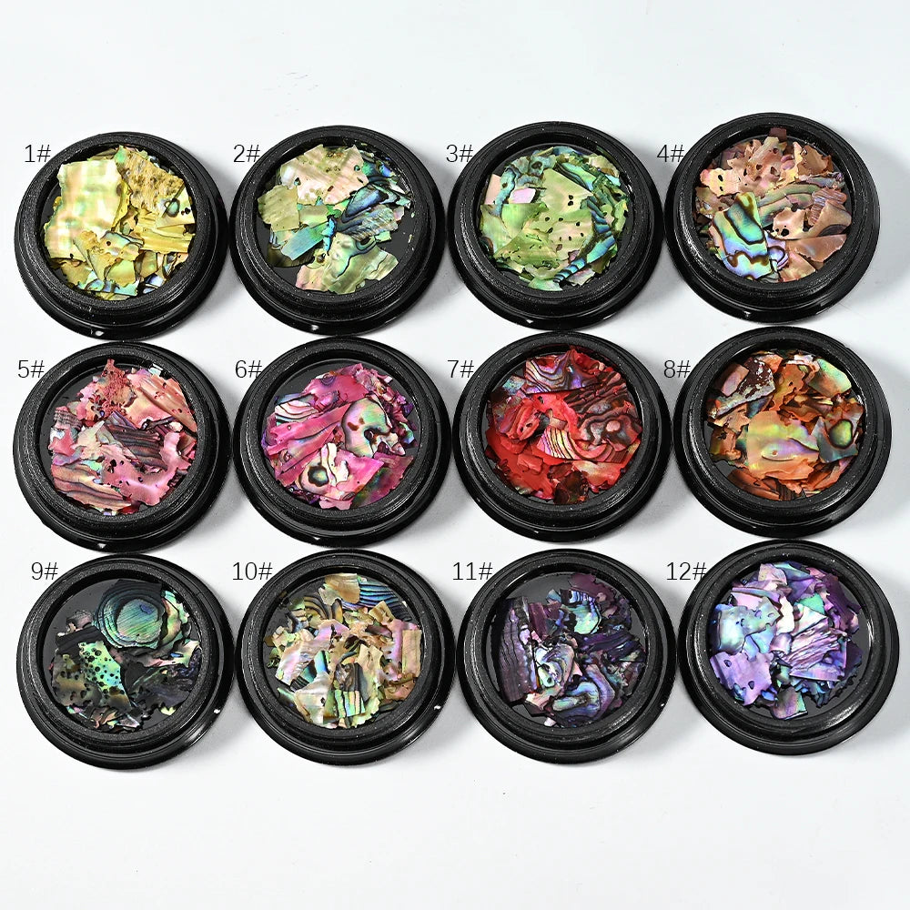 Natural Abalone Shell Slices Nail Art Decorations 3D Irregular Sea Shell Stone Flakes Aurora Charms Fragment Nails Accessories