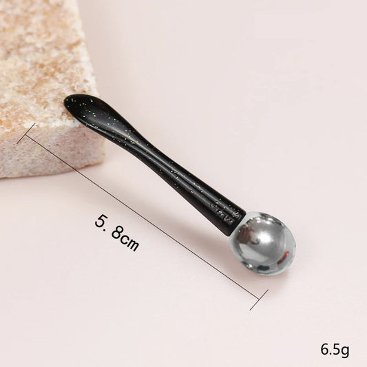 Mini Cosmetic Massage Ball Roller Stick Spatula Silver Metal Makeup Eye Cream Spoon Roller Cosmetic Scoop