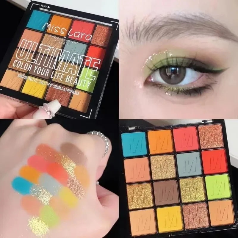 Pearlescent Eyeshadow Palette Matte Shimmer Eye Shadow Delicate Easy To Clear Lasting 16 Colors Women Beauty Eye Makeup Cosmetic