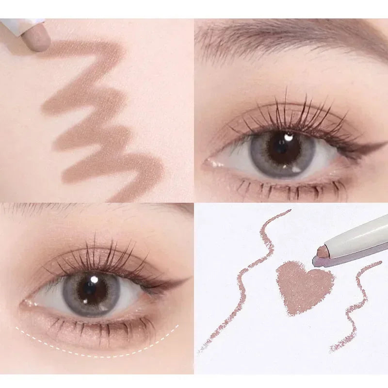 6Color Shiny Eyeliner Highlighter Stick Pearl Matte Lying Silkworm Pen Tea Brown Eye Shadow Waterproof Beauty  Makeup Cosmetics