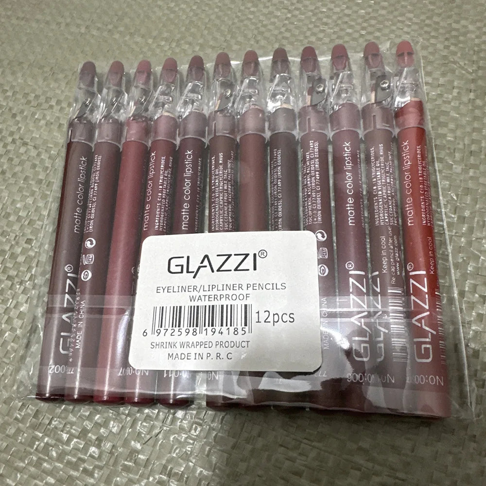Lip Pencil Set Professional Makeup Full Brown Matte Long Lasting Permanent Lipstick Beauty Woman Makeup Products 2024 New Brand