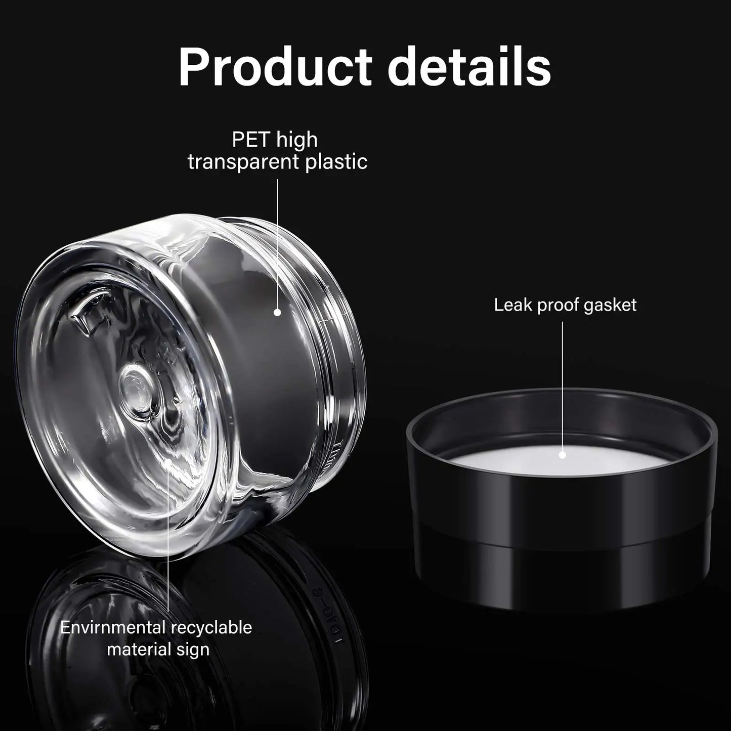24-6Pcs Round Wide-mouth Plastic Container Jars with Lids 100ml/80g Lotion containers for Travel Storage Makeup Beauty Products