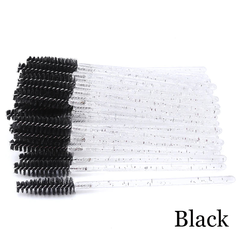 50pcs/set Professional Eyebrow Mascara Wand Applicator Eyelash Brush Wholesale Disposable Lash Wands Eyelash Extension Supplies