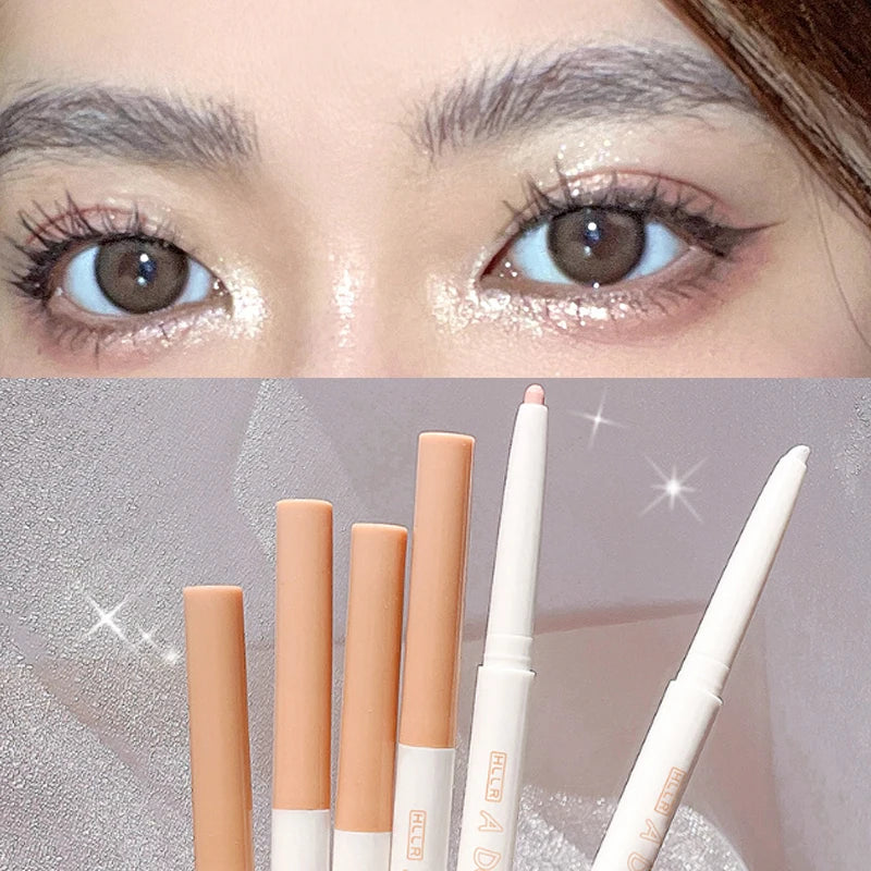 6Color Shiny Eyeliner Highlighter Stick Pearl Matte Lying Silkworm Pen Tea Brown Eye Shadow Waterproof Beauty  Makeup Cosmetics