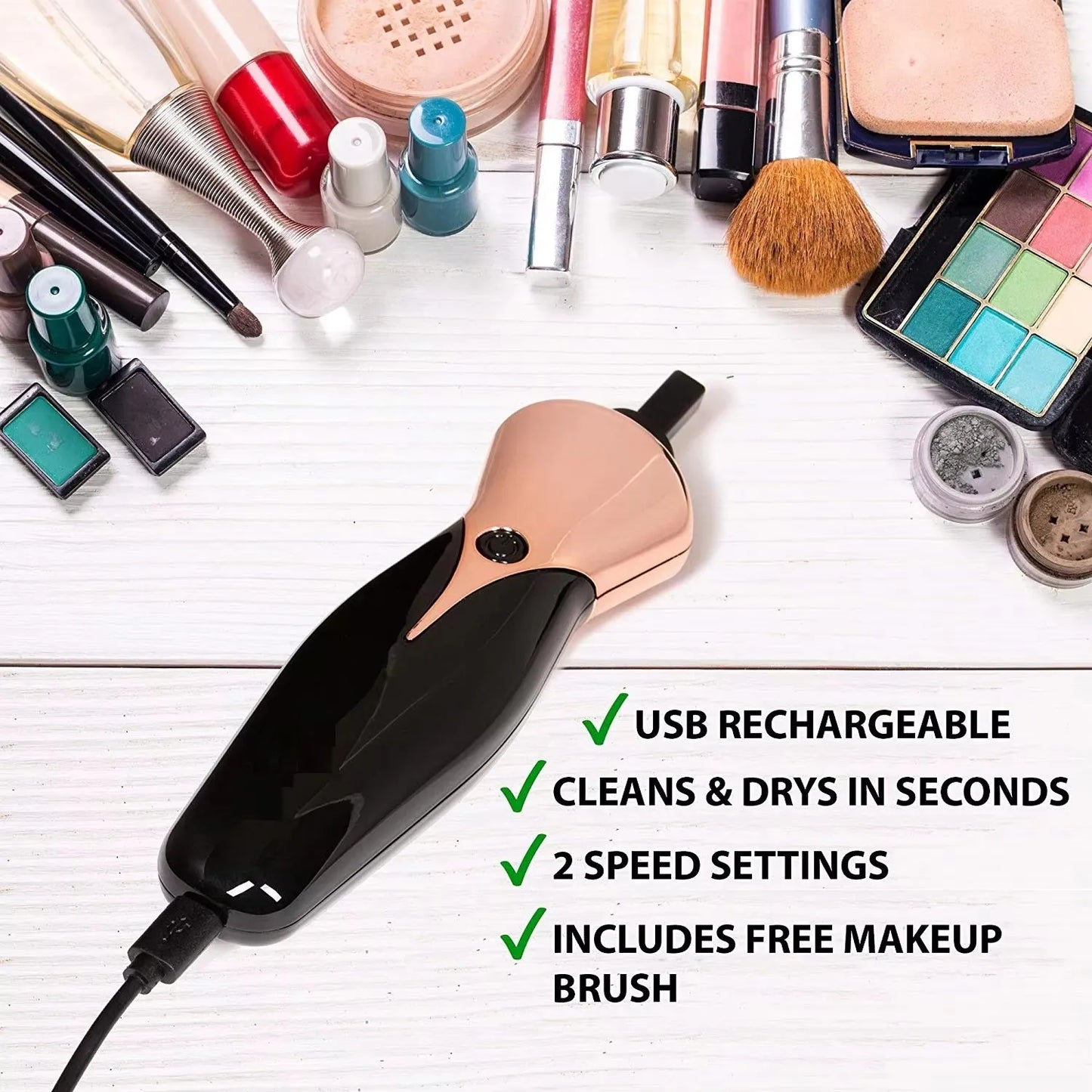 Beauty USB Charging Electric Cosmetic Brush Rotator Cleaner