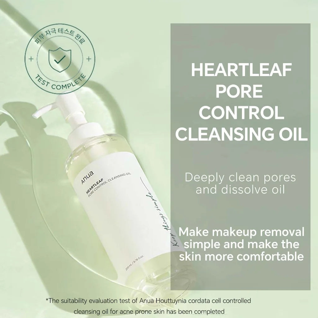 Anua Heartleaf Pore Cleansing Oil & Quercetinol Pore Deep Double Cleanser Facial Makeup Cleansing Skincare Set Beauty Products