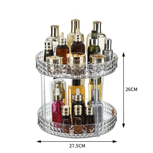 Rotating Cosmetic Storage Box Makeup Organizer Ins Desktop Finishing Perfume Tray Bathroom Skin Care Products Rack L B