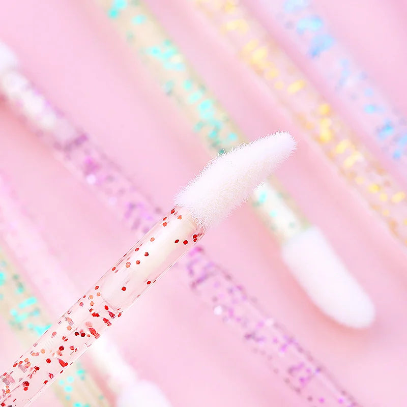 100/200Pcs Disposable Makeup Brush Crystal Lip Gloss Microbrush Mascara Wands Applicator Eyelash Extension Supplies Accessories