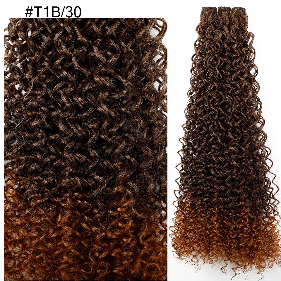 30 Inch Water Curly Ombre Blonde Extensions - 27/613 Curly Synthetic