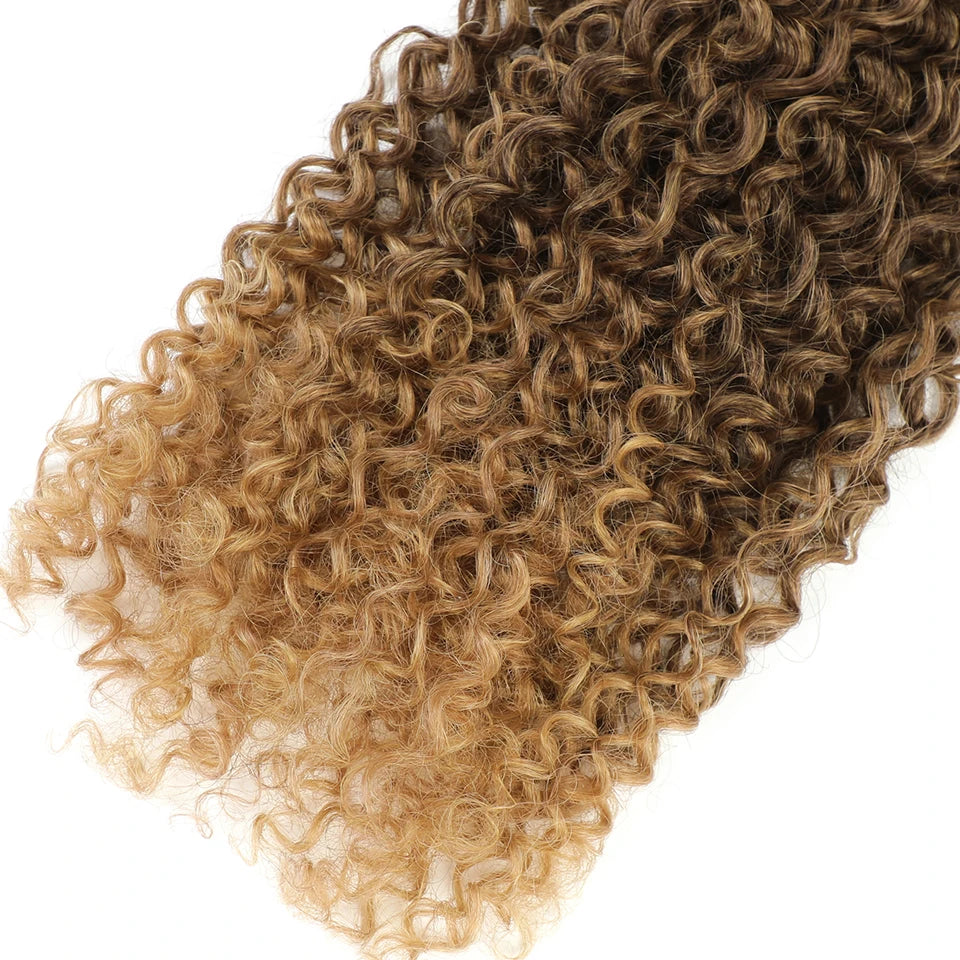 30 Inch Water Curly Ombre Blonde Extensions - 27/613 Curly Synthetic