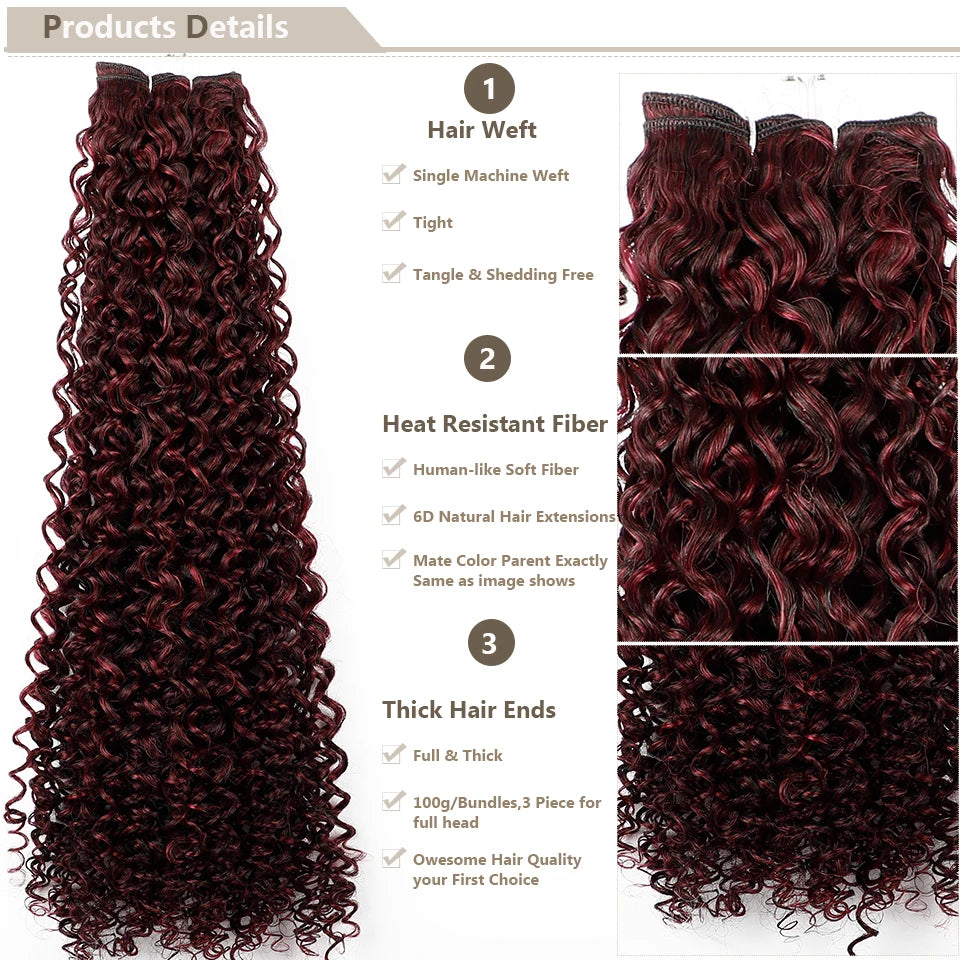 30 Inch Water Curly Ombre Blonde Extensions - 27/613 Curly Synthetic