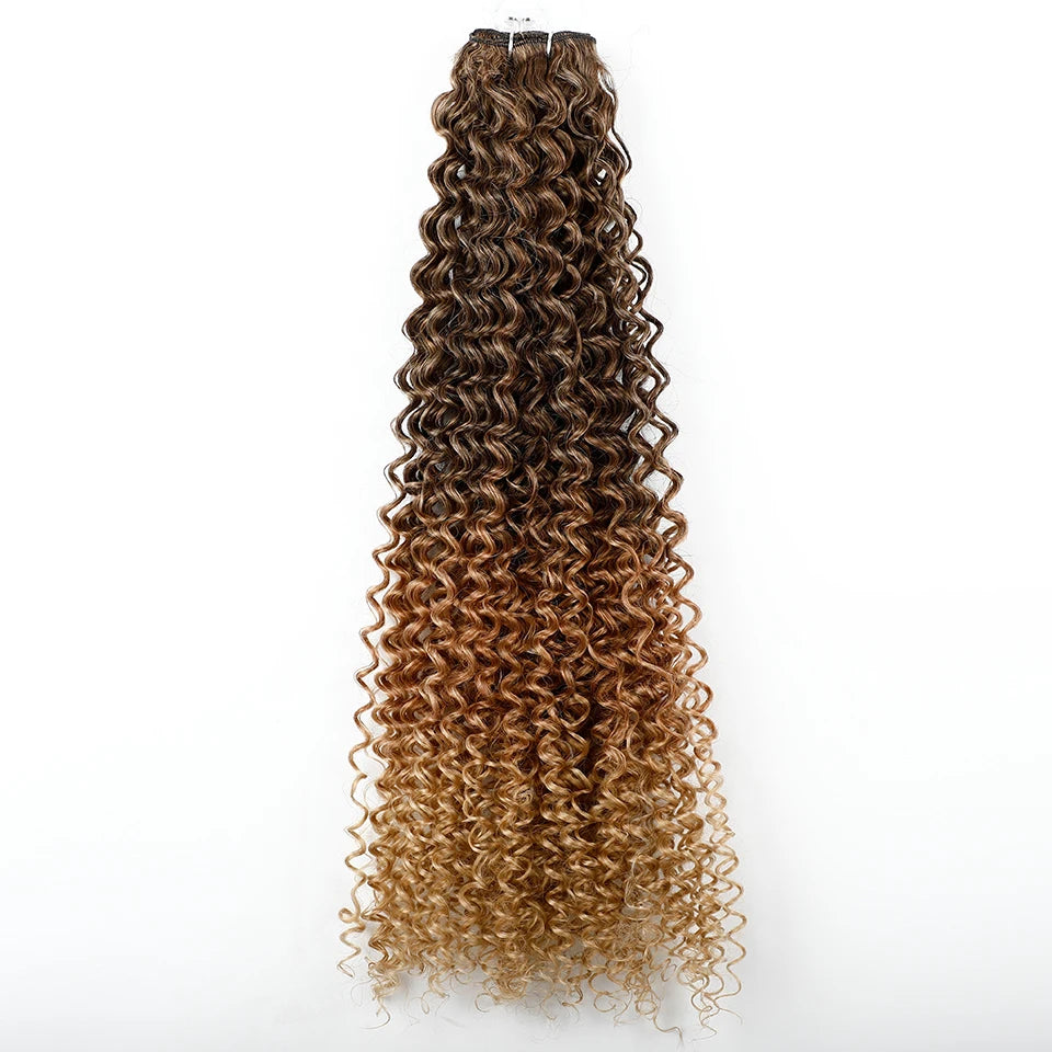 30 Inch Water Curly Ombre Blonde Extensions - 27/613 Curly Synthetic