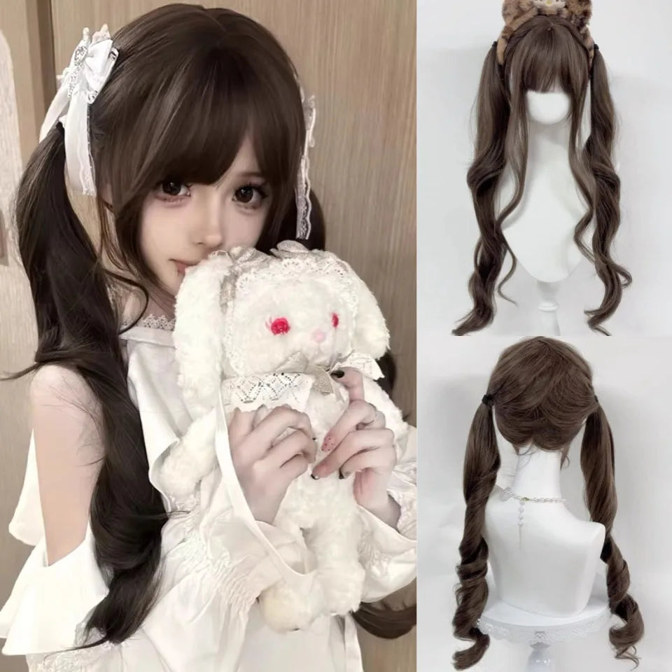 Platinum Blue Gradient Long Curly Wig - Heat Resistant Synthetic Cosplay