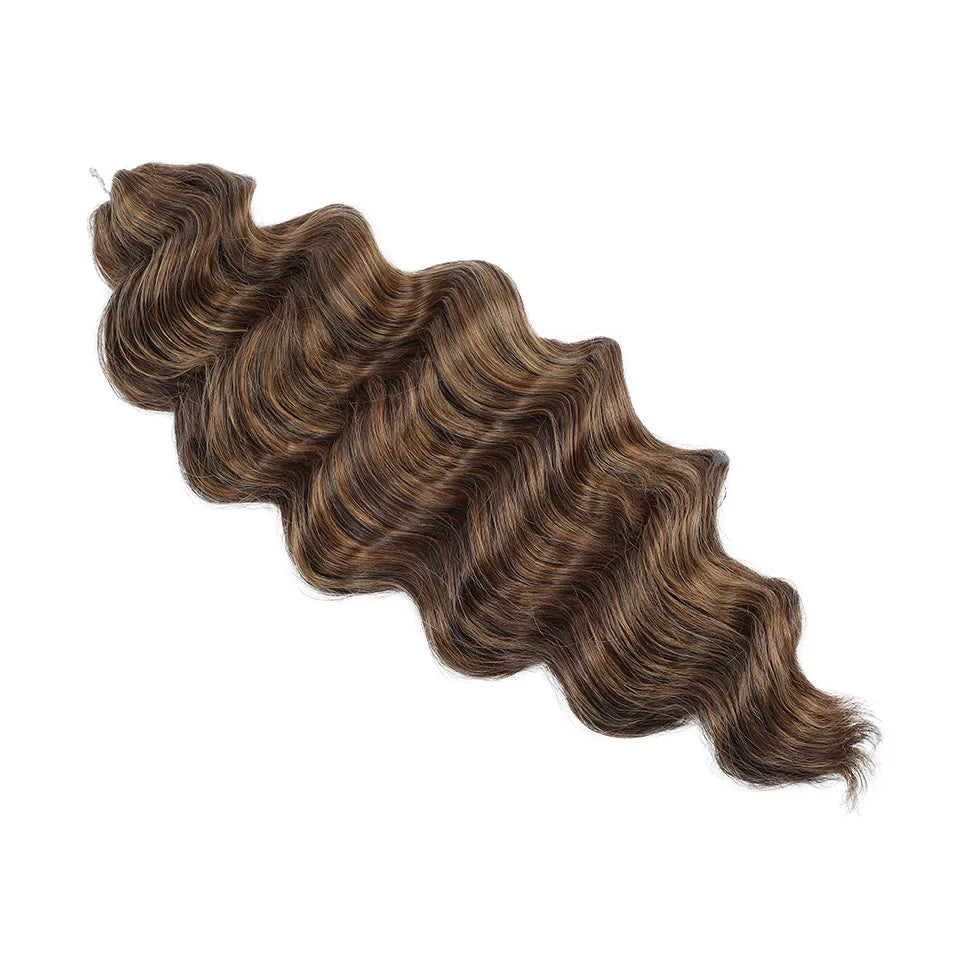 26 Inch Loose Deep Wave Crochet Hair 300g - Highlight Piano Brown Extensions