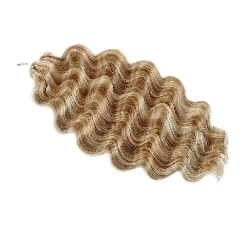 26 Inch Loose Deep Wave Crochet Hair 300g - Highlight Piano Brown Extensions