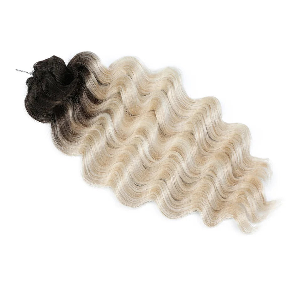 26 Inch Loose Deep Wave Crochet Hair 300g - Highlight Piano Brown Extensions