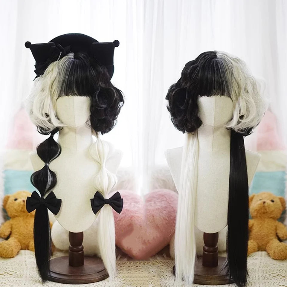 Platinum Blue Gradient Long Curly Wig - Heat Resistant Synthetic Cosplay