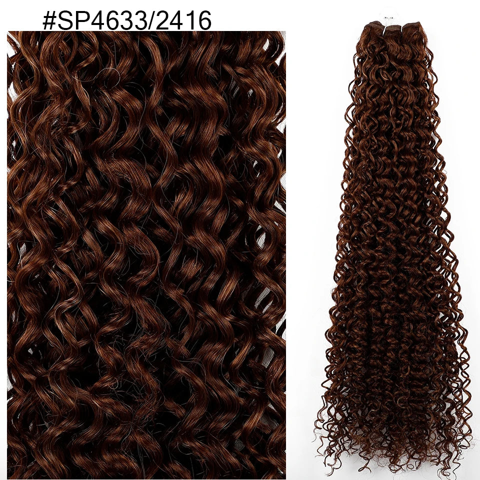 30 Inch Water Curly Ombre Blonde Extensions - 27/613 Curly Synthetic