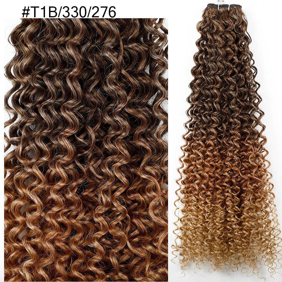 30 Inch Water Curly Ombre Blonde Extensions - 27/613 Curly Synthetic