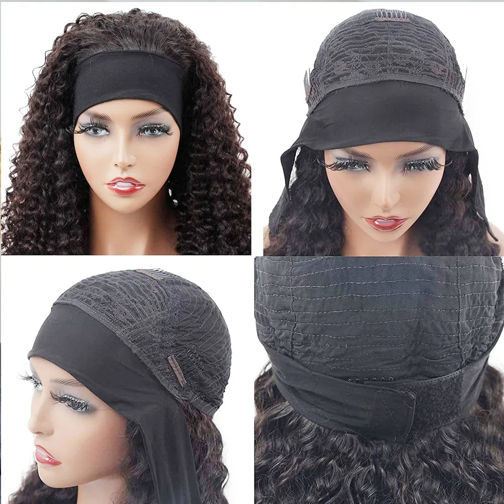 Kinky Straight Headband Wig - Glueless Wear and Go Human Hair