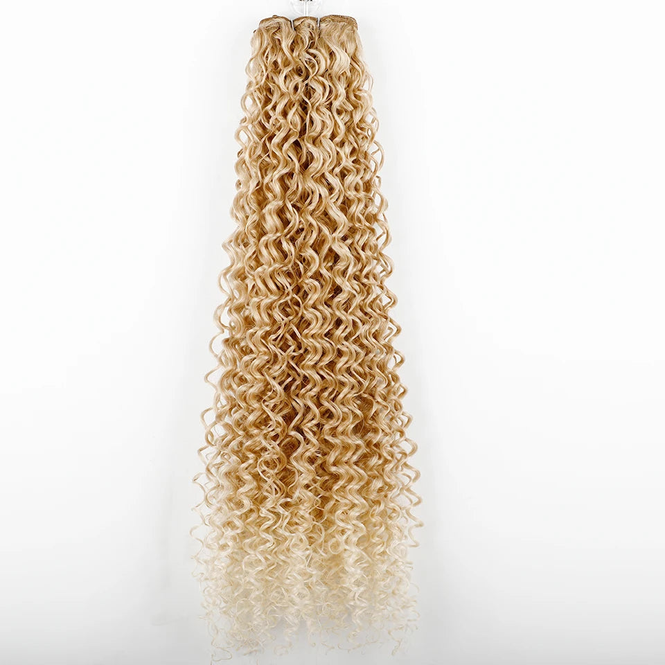 30 Inch Water Curly Ombre Blonde Extensions - 27/613 Curly Synthetic