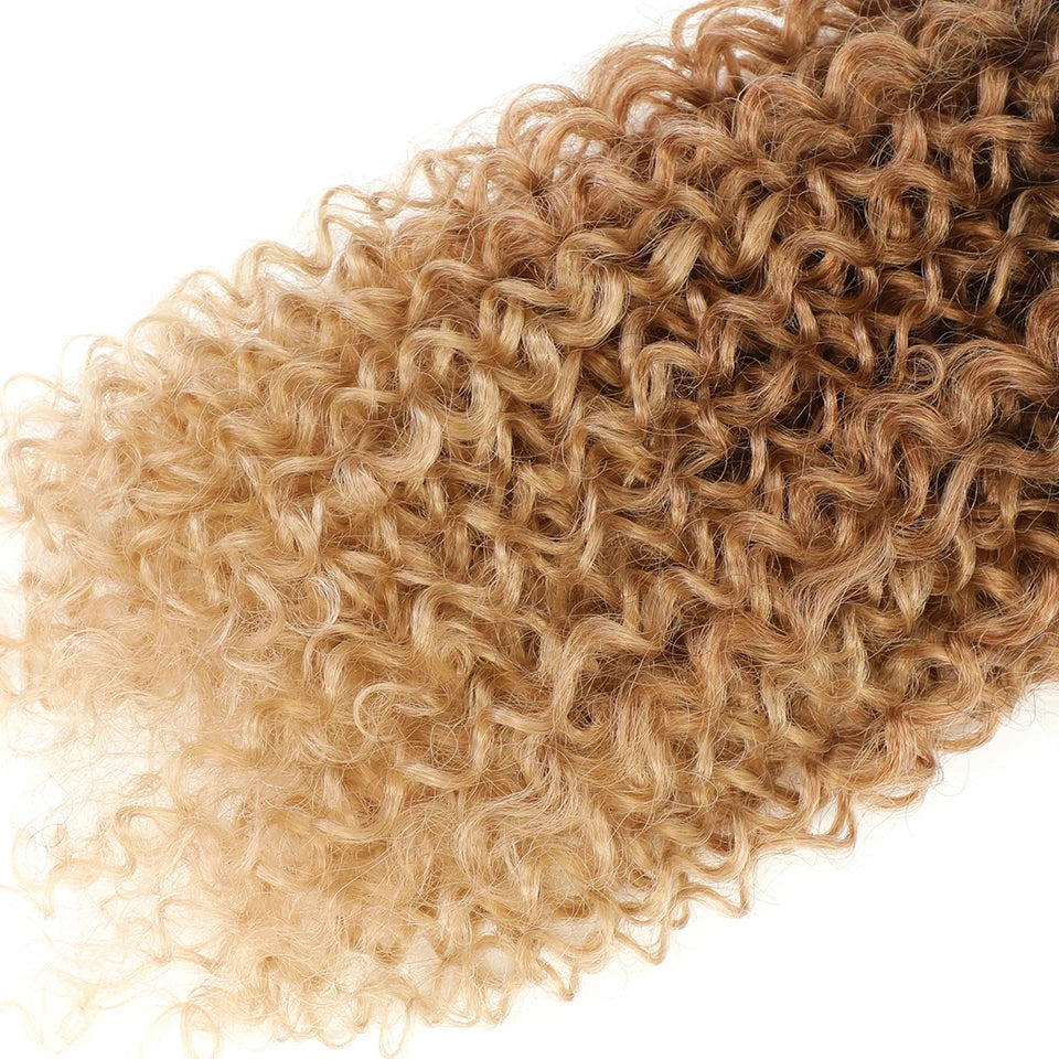 30 Inch Water Curly Ombre Blonde Extensions - 27/613 Curly Synthetic