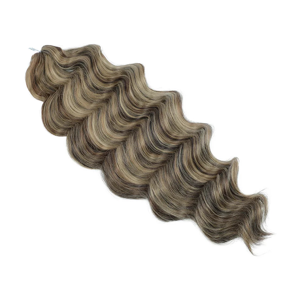 26 Inch Loose Deep Wave Crochet Hair 300g - Highlight Piano Brown Extensions