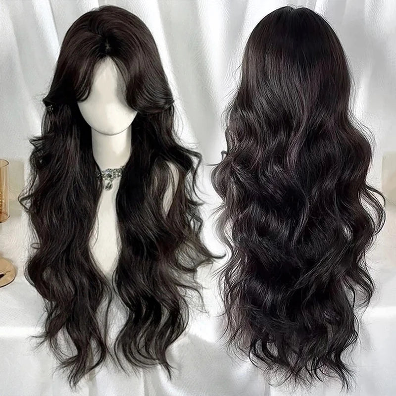 Platinum Blue Gradient Long Curly Wig - Heat Resistant Synthetic Cosplay