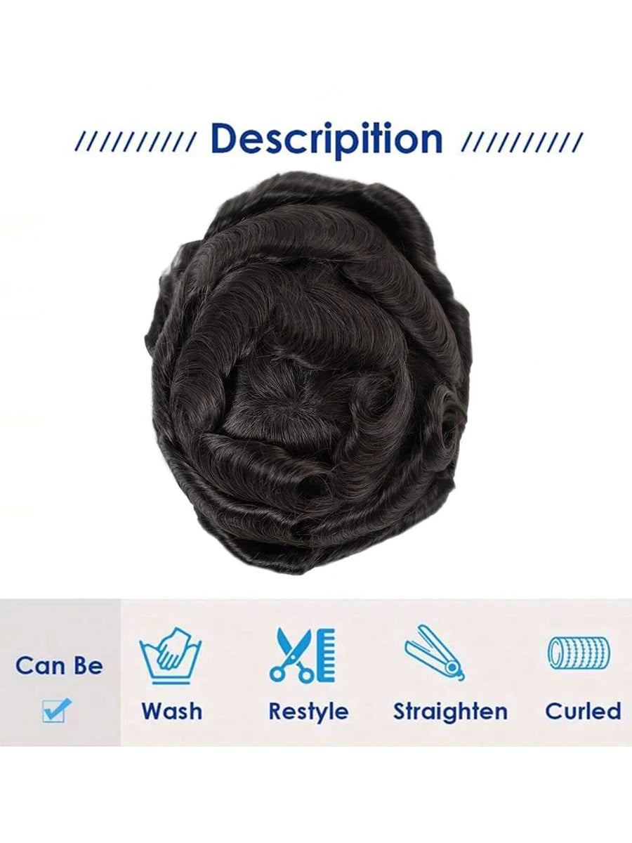 Toupee for Men Mono & NPU Human Hair Pieces Hair units Male Hair Replacement System Hair Prosthesis