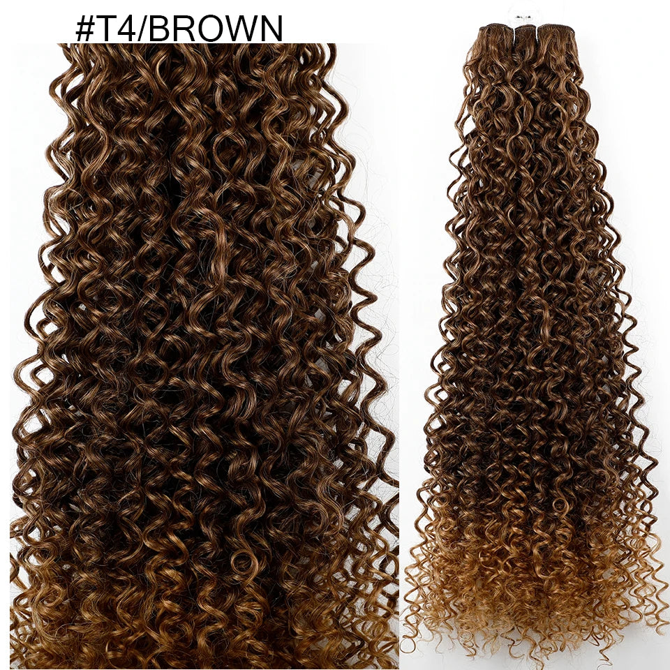 30 Inch Water Curly Ombre Blonde Extensions - 27/613 Curly Synthetic
