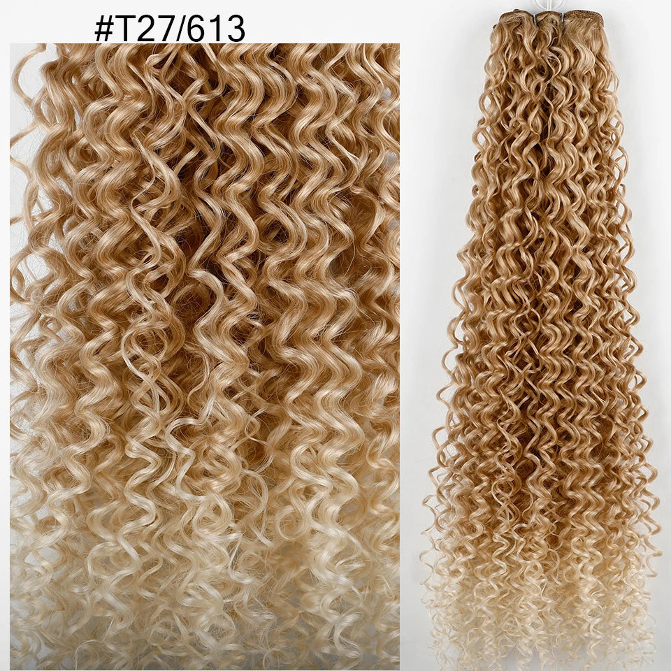 30 Inch Water Curly Ombre Blonde Extensions - 27/613 Curly Synthetic