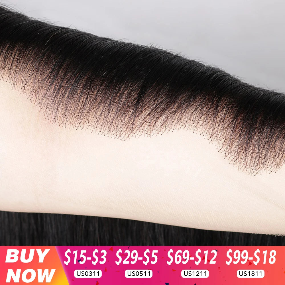 13x4 Lace Frontal Straight Hair - Pre-Plucked Brazilian Lace Closure