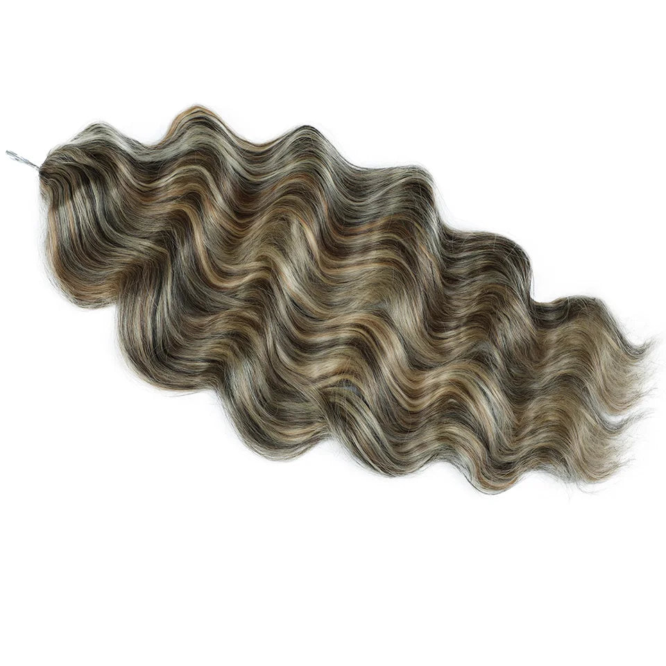 26 Inch Loose Deep Wave Crochet Hair 300g - Highlight Piano Brown Extensions