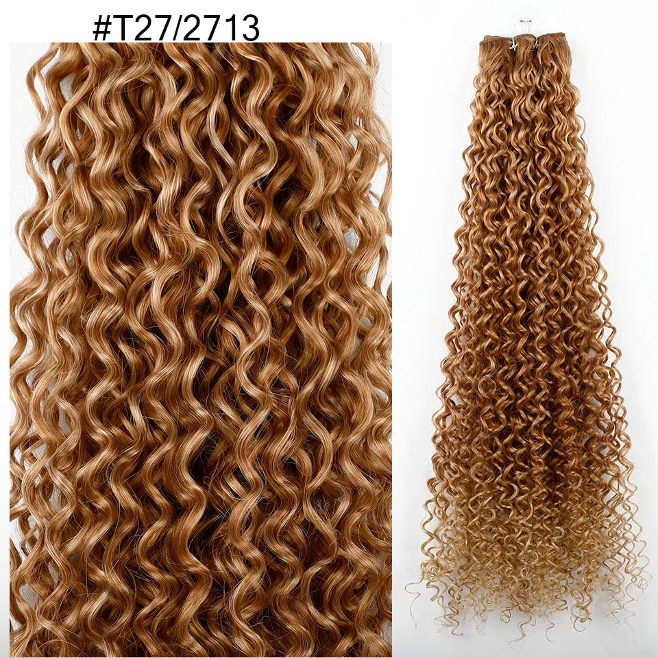 30 Inch Water Curly Ombre Blonde Extensions - 27/613 Curly Synthetic