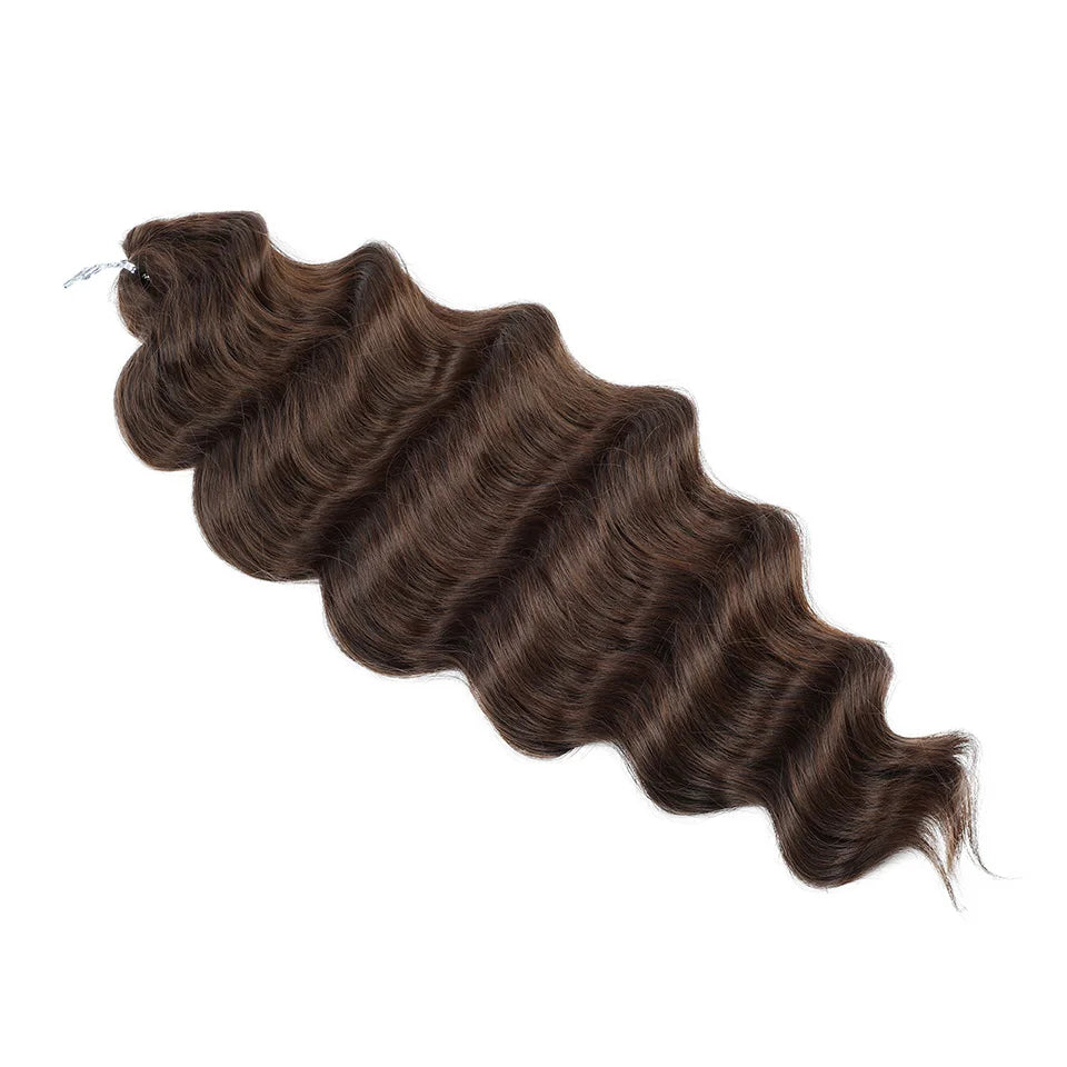 26 Inch Loose Deep Wave Crochet Hair 300g - Highlight Piano Brown Extensions