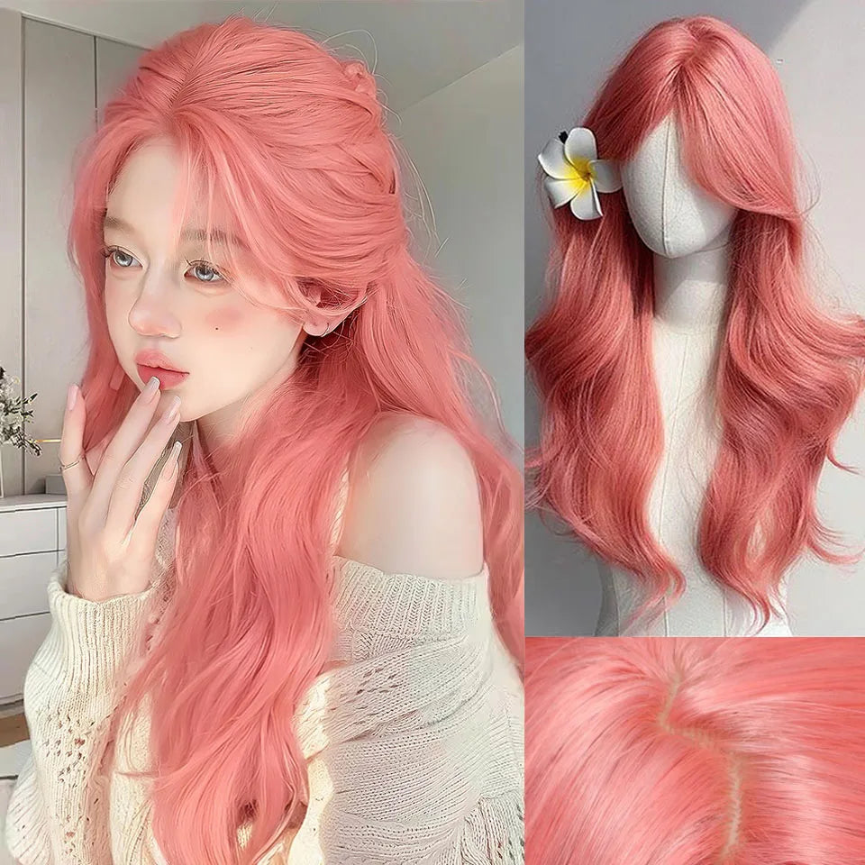 Platinum Blue Gradient Long Curly Wig - Heat Resistant Synthetic Cosplay